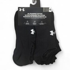 NWT Unisex Under Armour (6-Pack) Black No-Show Socks Size (8.5-13 Men’s)